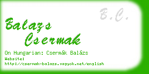 balazs csermak business card