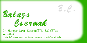 balazs csermak business card